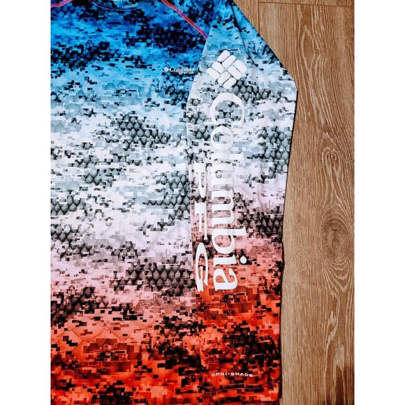 Columbia PFG Fishing Gear DIGITAL Camo CAMOUFLAGE Casual SPF SHIRT Mens Medium - Picture 2 of 5